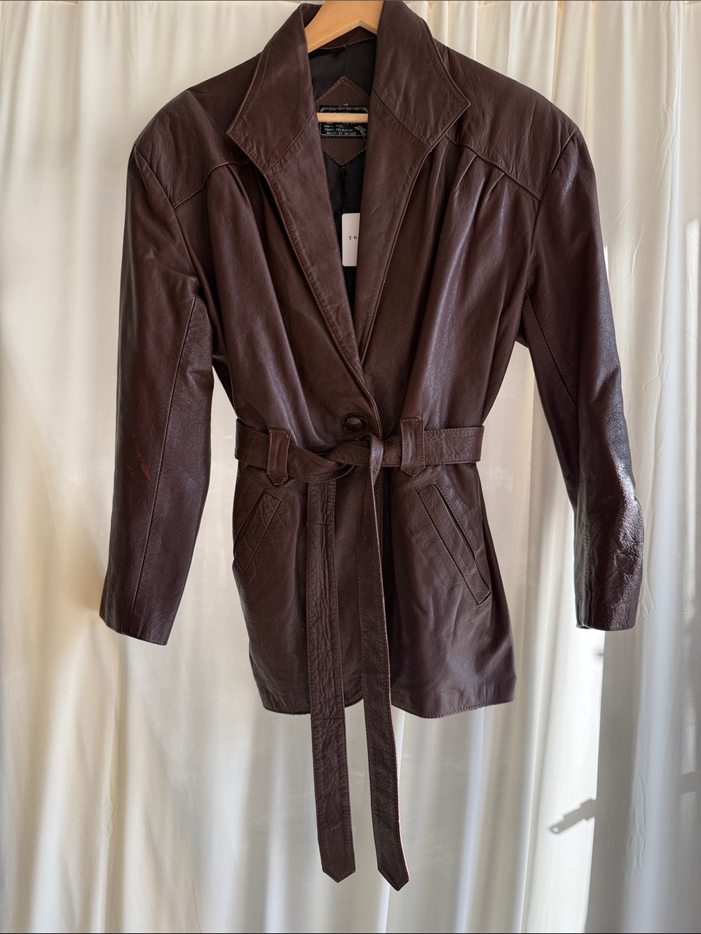 Vintage Chocolate Brown Leather Blazer D’Roan